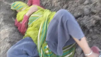 Indian Bhabhi Fingering Her Pussy In The Open Jungle Near The Fields