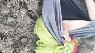 Indian Bhabhi Fingering Her Pussy In The Open Jungle Near The Fields
