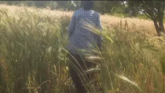 Desi Village Bhabhi Roaming In Forest Bathing Naked In Open Field Bathroom