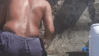 Desi Village Bhabhi Roaming In Forest Bathing Naked In Open Field Bathroom