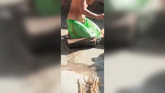 Indian Village Stepsister Bathing Naked In Desi Bathroom Caught Secretly