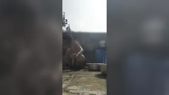 Desi Bhabhi Bathing Naked In Open Bathroom Caught By Her Devar Watching