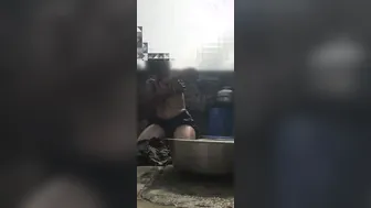 Desi Bhabhi Bathing Naked In Open Bathroom Caught By Her Devar Watching