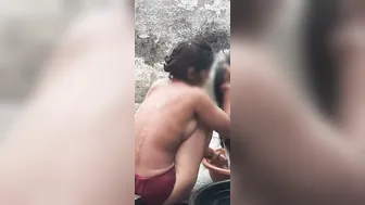 Desi Stepsister Taking A Bath Naked In Village Bathroom Caught On Camera