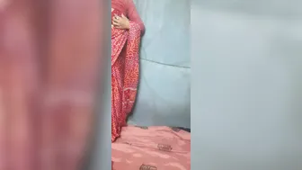 Desi Daughter-In-Law Seduces Father-In-Law Wearing Red Saree At Home