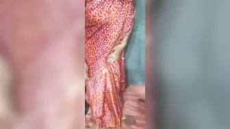 Desi Daughter-In-Law Seduces Father-In-Law Wearing Red Saree At Home
