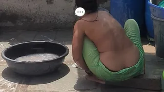 Desi Stepuncle's Girl Showers In Red Tights Then Strips Naked After The Holiday