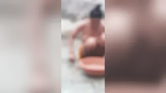 Indian Stepbrother Watches Stepsister Bathing In Open Bathroom Cam