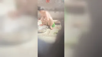 Desi Stepbrother Catches Older Stepsister Bathing In Open Bathroom