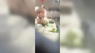 Desi Stepbrother Catches Older Stepsister Bathing In Open Bathroom