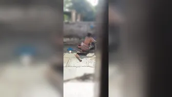 Punjabi Stepsister Bathing Outside Gets Watched By Stepbrother