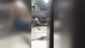 Punjabi Stepsister Bathing Outside Gets Watched By Stepbrother