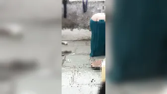 Telugu Stepsister Seen Bathing Outside In Village