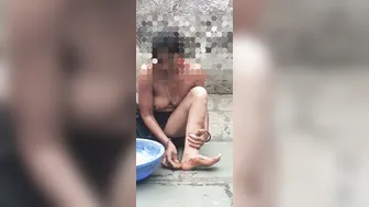 Indian Stepbrother Joins Stepsister Bathing Naked By The Village Well