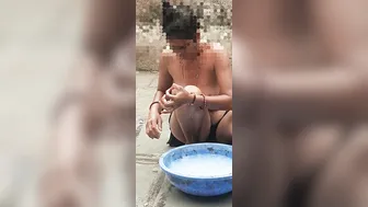 Indian Stepbrother Joins Stepsister Bathing Naked By The Village Well