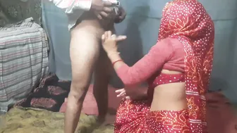 Indian Village Bhabhi Moans Loud Sucking Neighbor's Dick Behind The Barn