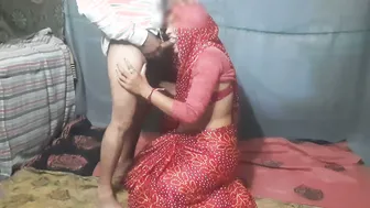 Indian Village Bhabhi Moans Loud Sucking Neighbor's Dick Behind The Barn