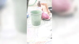 Indian Stepbrother Catches Stepsister Bathing Naked By The Village Pump