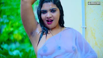 Desi Bhabhi Bathing In Courtyard Gets Fucked Hard By Her Brother In Law