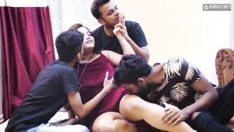 Telugu Stepmom Gets Triple Penetrated By Her Three Stepsons At Home
