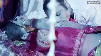 Desi Bride's First Wedding Night With Husband Ends In Hardcore Fucking
