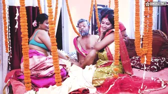 Old Pervert Celebrates Wedding Night With Three Young Brides Fucking Hard