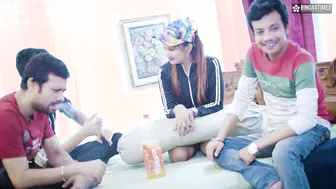 Little Indian Stepsister Receives Multiple Facials From Three Stepbrothers