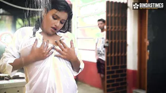 Indian Sucharita Bhabhi Showering Outdoors And Fucked By Boy