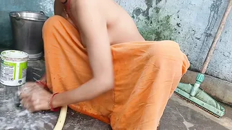 Desi Bhabhi Secretly Recorded While Bathing In Village Bathroom Footage