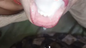 Desi Bhabhi On Her Knees Sucking Dick Until He Cums In Her Mouth