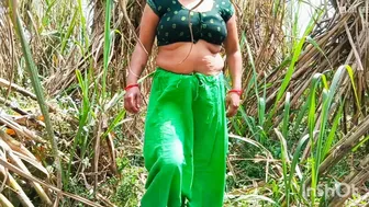 Desi Bhabhi's Ass And Pussy Both Stuffed In Sugarcane Field Outdoors