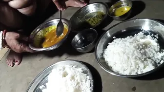 Indian Couple Eating Rice Completely Naked Together In Their Bedroom