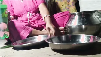 Indian Couple Eating Rice Completely Naked Together In Their Bedroom