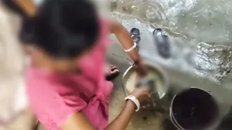 Desi Housewife Strips Bare In Kitchen While Husband Works Late Shift