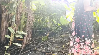 Desi Girl Fingers Her Pussy And Squeezes Her Tits Outside Then Pisses