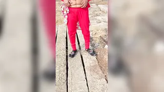 Bengali Bhabhi Caught Peeing Outside In The Open Village Yard