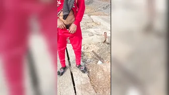 Bengali Bhabhi Caught Peeing Outside In The Open Village Yard