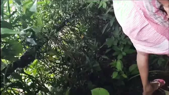 Indian Bhabhi Nomita Picking Bananas Naked Outside Her Village Home