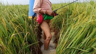 Bengali Bhabhi Nomita Spraying Rice Fields While Talking Dirty Audio
