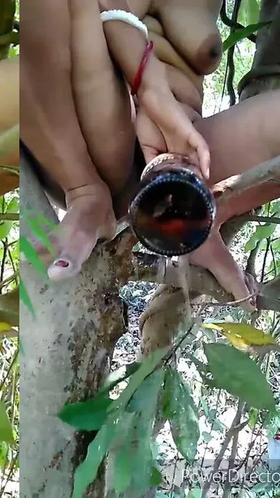 Bengali Village Girl Pissing On A Tree Branch In The Forest
