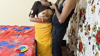 Indian Bhabhi Celebrates Holi With Brother-In-Law Fucking Her Hard