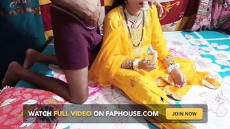 Indian Bride Gives Sloppy Blowjob Before Getting Fucked By His Friend