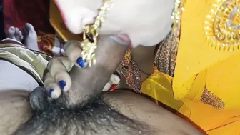 Desi Newlywed Wife Gives Sloppy Blowjob On Her Wedding Night At Home