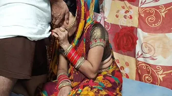 Indian Newly Married Wife In Red Saree Fucked At Home After Wedding