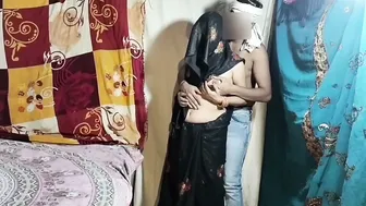 Indian Girl Stripping Out Of Black Saree Blouse Petticoat And Panty