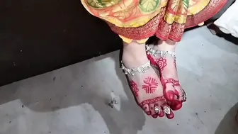 Punjabi Newlywed Wife Pissing On Bedroom Floor In Bridal Outfit