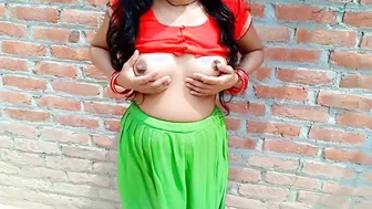 Desi Bhabhi Bent Against Wall Taking Hard Doggy Fuck From Behind Moaning