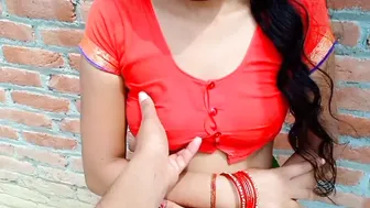 Desi Bhabhi Bent Against Wall Taking Hard Doggy Fuck From Behind Moaning