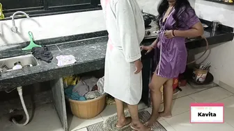 Indian Kavita In Nighty Gets Fucked In Kitchen By Husband's Friend