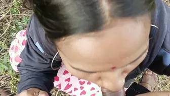 Indian Girl Takes His Load On Her Face And Swallows Cum Deep In Jungle